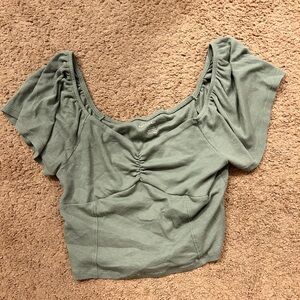 Green American eagle crop top